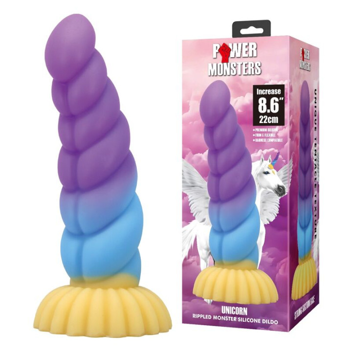 Power Monsters - Unicorn Dildo Tricolor 22 cm ø 5 cm