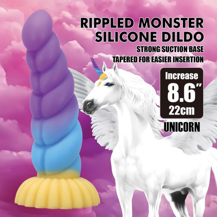 Power Monsters - Unicorn Dildo Tricolor 22 cm ø 5 cm