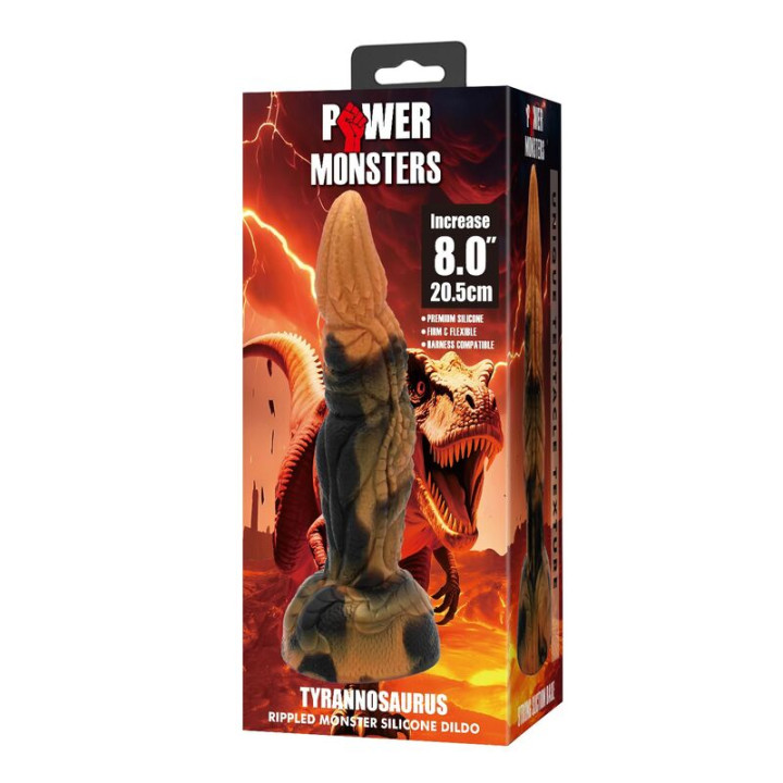 Power Monsters - Tirannosauro Bicolore Fantasy Dildo in Silicone 20,5 cm ø 5 cm