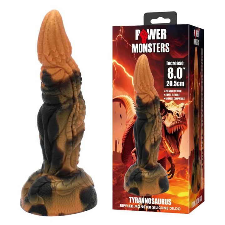 Power Monsters - Tirannosauro Bicolore Fantasy Dildo in Silicone 20,5 cm ø 5 cm