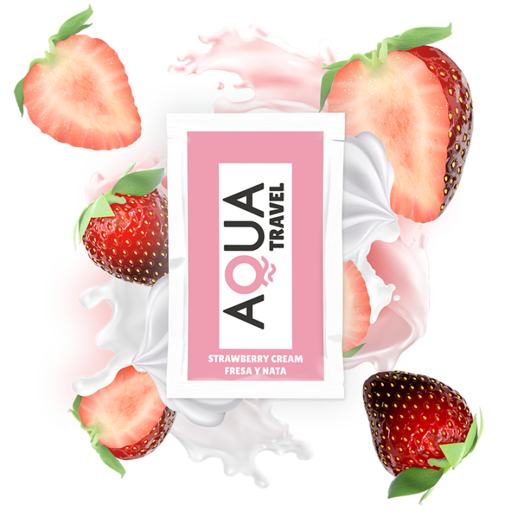 Aqua Travel - Schmiermittel Auf Wasserbasis Mit Erdbeer-Creme-Geschmack 6 ml
