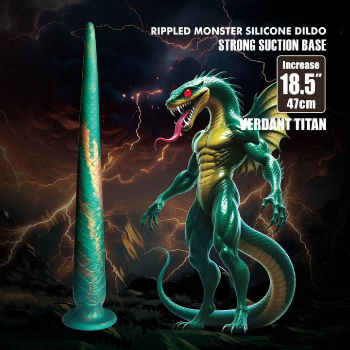Power Monsters - Wildwyrm Tail Bicolor Fantasy Silikondildo 47 cm ø 4 cm