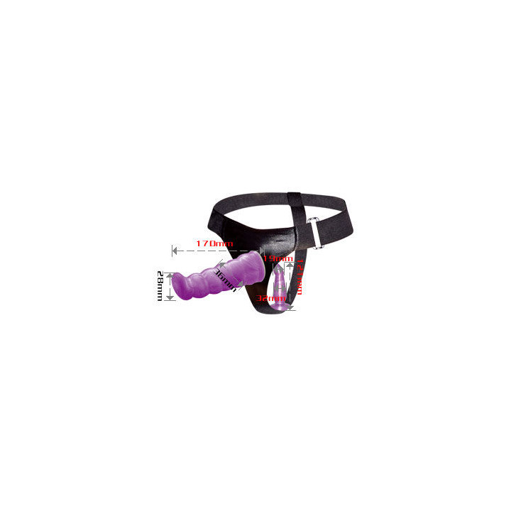 Baile - Harnais Anal et Vaginal Femme Lilas Gpoint 17 cm