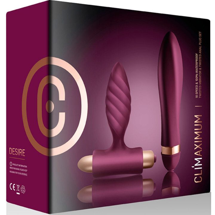 Climaximum - Kit Desire Vibrador Torcido + Plug Anal