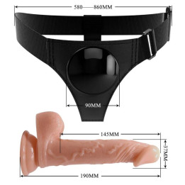 Delta Club - Toys Gurt + Dong Rosa Silikon 23 cm -o- 4.5 cm
