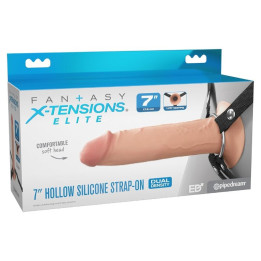 Fantasy x-Tensions Elite - Strap-on de Silicone Oco de 17,8 cm