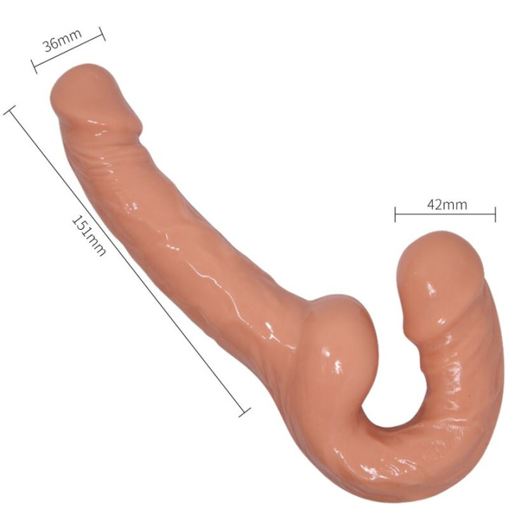 Pretty Love - Starks Harness Slip Multi-Speed Vibration Dildo 17,5 cm Hellbraun