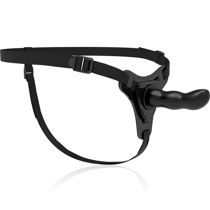 Fetish Submissive Harness - Schwarzer Silikon-g-Spot 16 cm