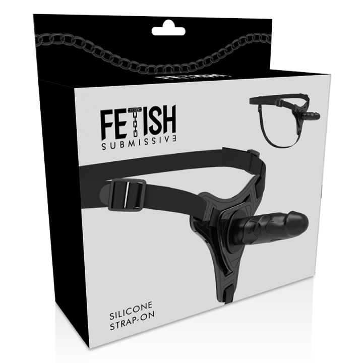 Fetish Submissive Harness - Realistisches Schwarzes Silikon 15 cm
