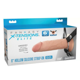 Fantasy x-Tensions Elite - Strap-on de Silicone Oco de 15,2 cm