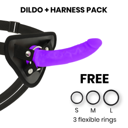 Delta Club - Arreio de Brinquedos + Dong Purple Silicone 17 cm -o- 3 cm