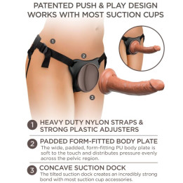 King Cock - Elite Wygodne Regulowane Szelki z Dildo 17,8 cm