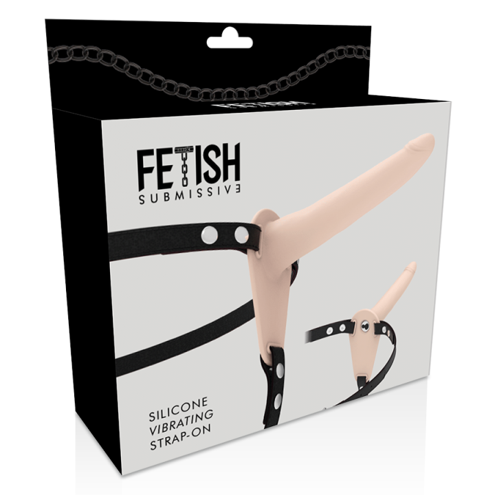 Fetish Submissive Harness - Vibrador de Silicone de Carne 15 cm