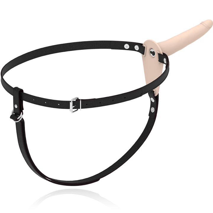 Fetish Submissive Harness - Flesh Silicone Vibrator 15 cm