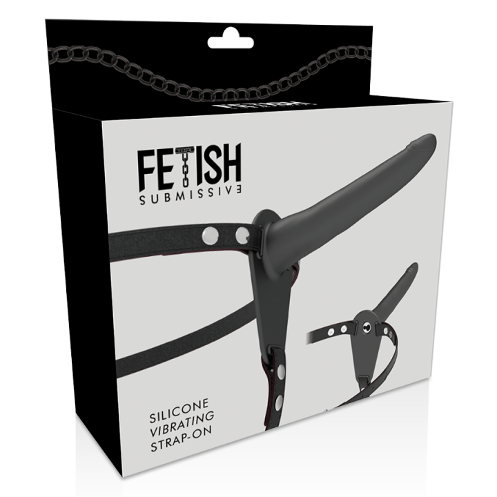 Fetish Submissive Harness - Vibratore in Silicone Nero 15 cm