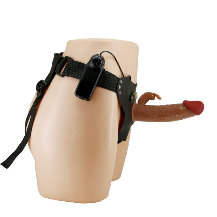 Pretty Love - Marion Harness Universal Briefs With Vibration Dildo 19 cm Brown