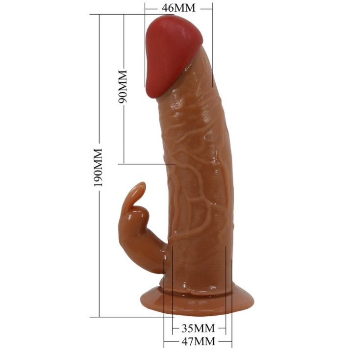 Pretty Love - Marion Harness Universal Briefs With Vibration Dildo 19 cm Brown