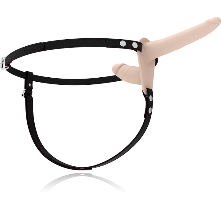 Fetish Submissive Harness - Double Penetration Flesh up Vibrator