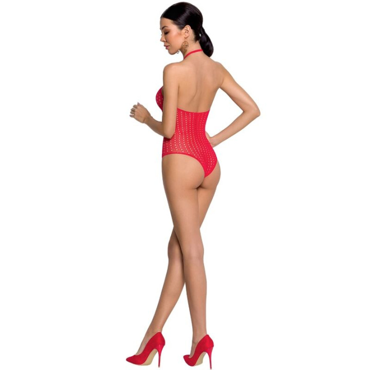 Passion - Woman Bs088 Bodystocking Rosso Taglia Unica