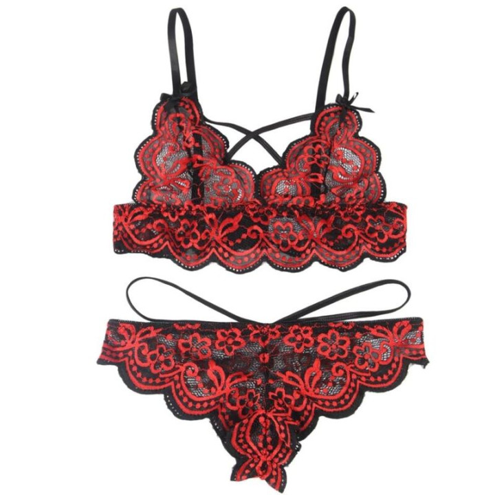 Subblime - Set Ensemble Deux Pièces Top et Culotte en Dentelle s/m