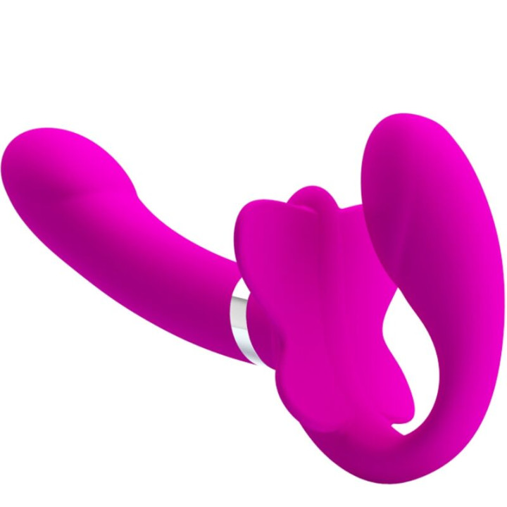 Pretty Love - Valerie Double Strap-on Vibrator 12 Vibrations Purple