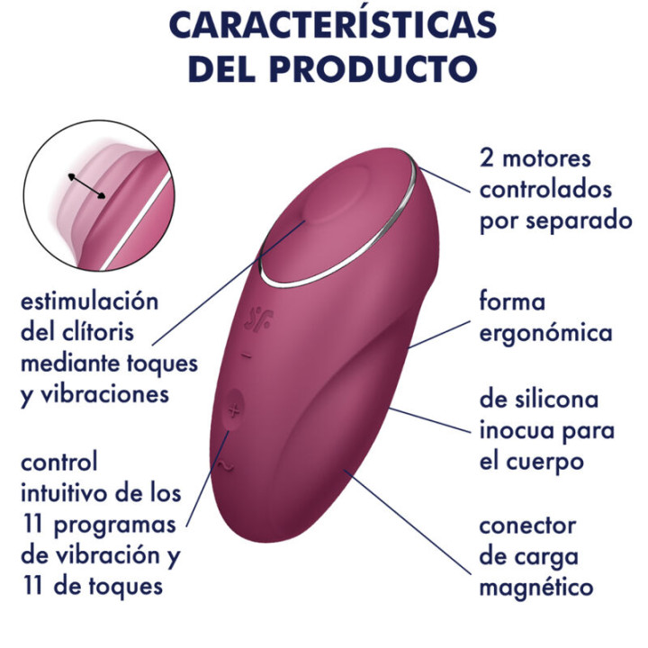 Satisfyer - Tap & Climax 1 Wibrator Nakladany Czerwony
