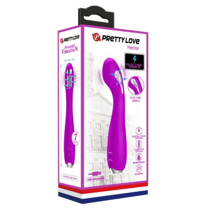 Pretty Love - Vibratore Elettroshock Ricaricabile Hector Impermeabile Viola