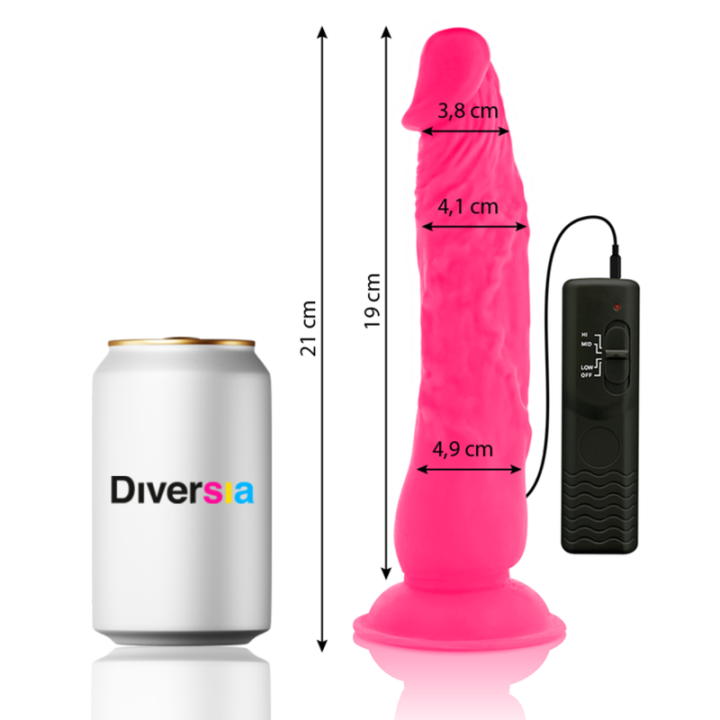 Diversia - Dildo Vibrant Flexible Rose 21 cm -o- 4.9 cm