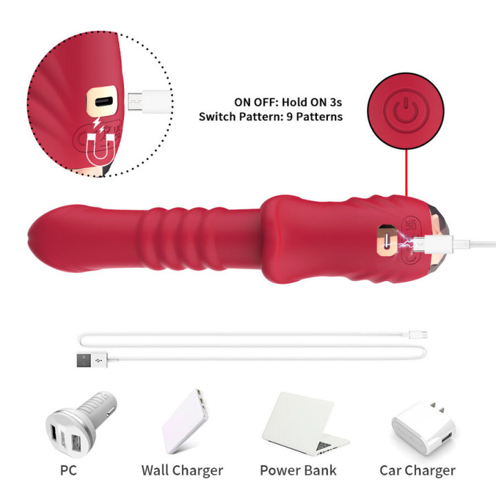 Armony - Point a Stymulujący Wibrator Dildo Czerwony