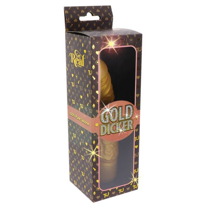 Get Real - Gold Dicker Original Vibrador Dorado