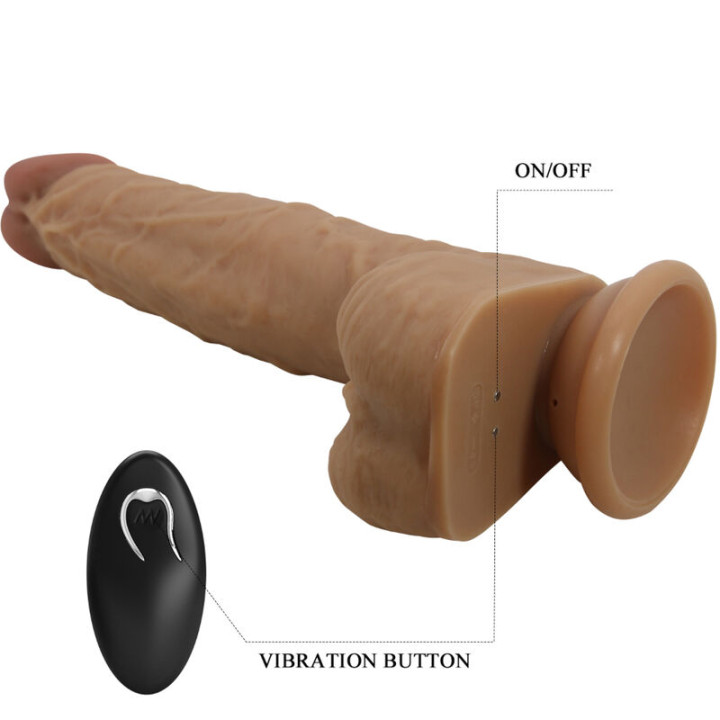 Pretty Love - Dildo in Silicone Jonathan 3 Vibrazioni + 3 Misure di Inserimento Telecomando 21 cm
