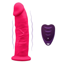 Silexd - Modelo de Pênis Realista 2 Rosa + Controle Remoto Lrs 17 cm