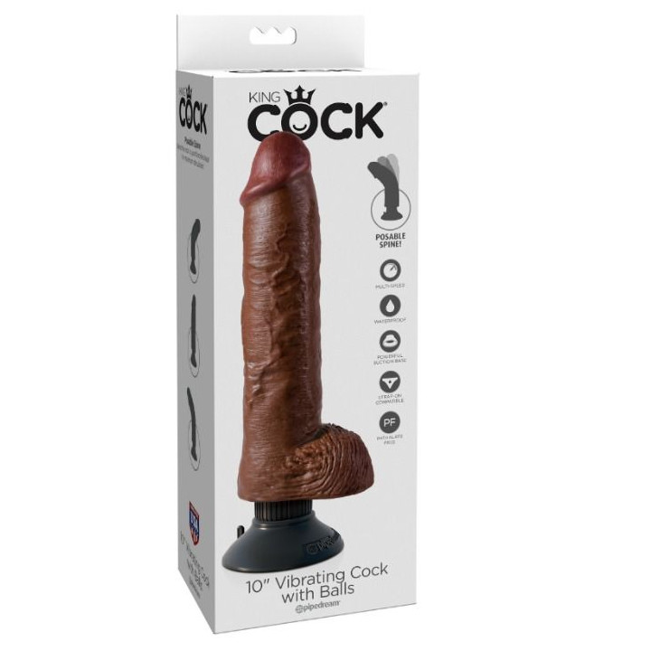 Get Real - Dildo Vibrante in Silicone Realistico Viola 19,5 cm