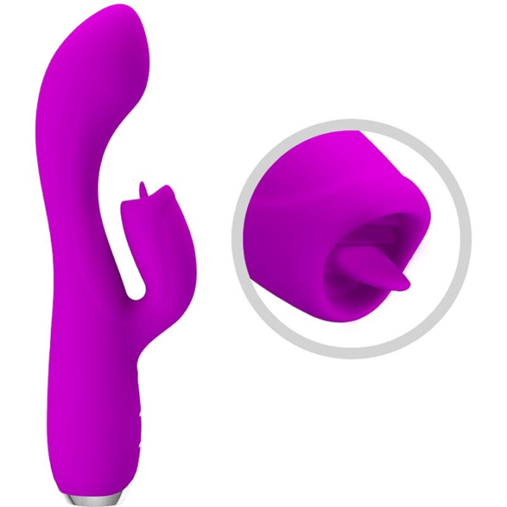 Pretty Love - Gloria Wiederaufladbarer Kaninchenvibrator, Wasserdicht, Lila