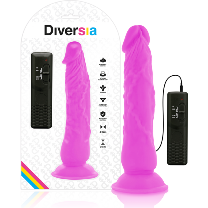 Diversia - Dildo Vibrant Flexible Violet 21 cm -o- 4.9 cm