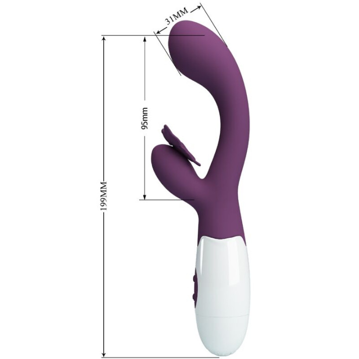 Pretty Love - Butterfly Kiss Vibrateur Rabbit et Stimulateur de Point g Violet