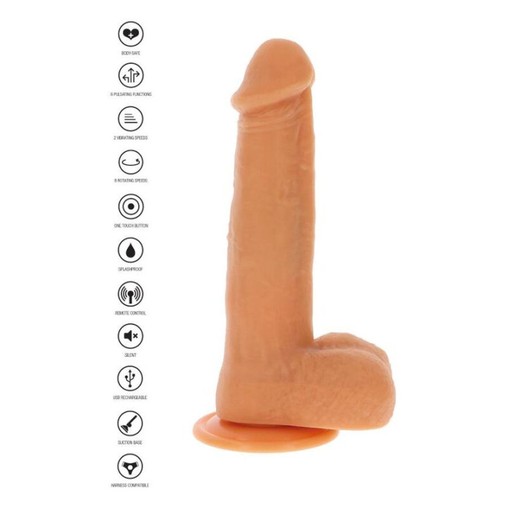 Get Real - Pelle Dildo Vibrante Con Perline Rotanti