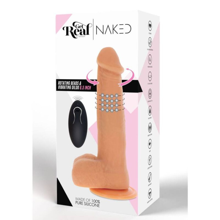 Get Real - Rotierende Perlen, Die Dildo-Haut Vibrieren