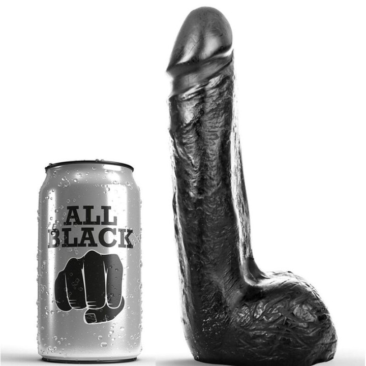 All Black - Miekkie Czarne Realistyczne Dildo 20 cm