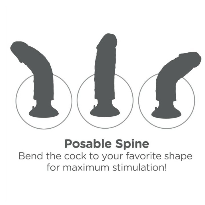 King Cock - Gode Vibrant Avec Testicules 23 cm Noir