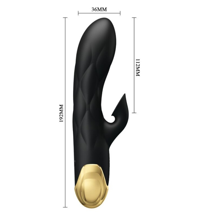 Pretty Love - Vibrateur de Luxe Rechargeable Noir Plaqué or