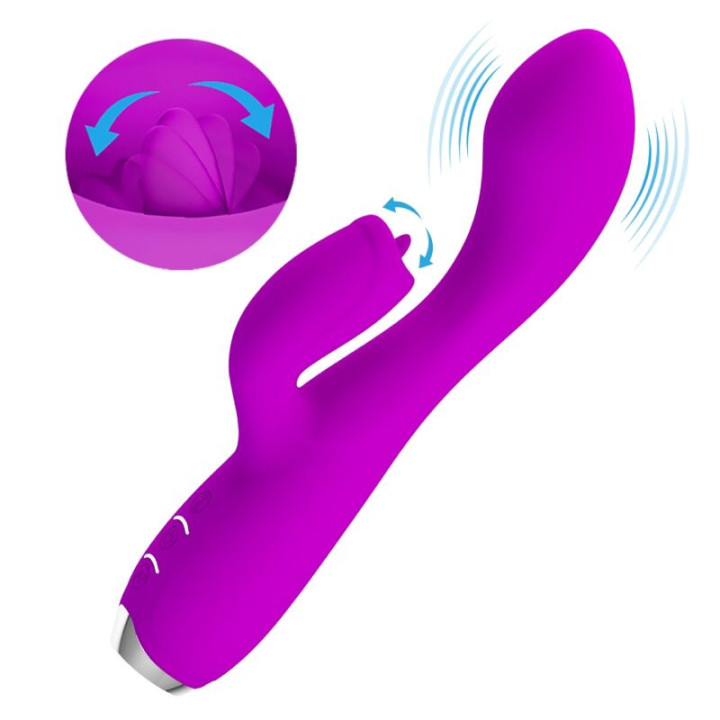 Pretty Love - Vibratore Ricaricabile Gloria Rabbit-Viola Impermeabile