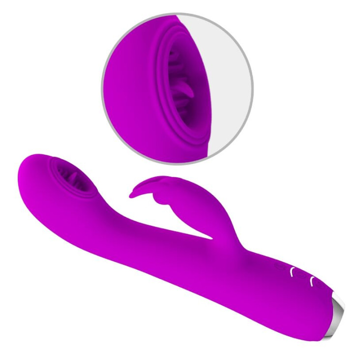 Pretty Love - Rachel Rechargeable Vibrator With Purple Suction Cup