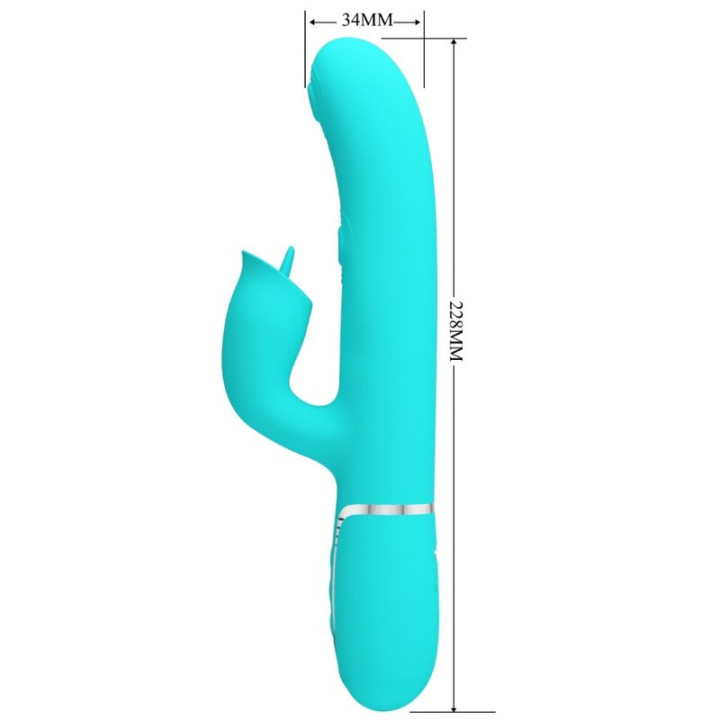 Pretty Love - Kaninchenvibrator Mit Leckendem Aquagrün