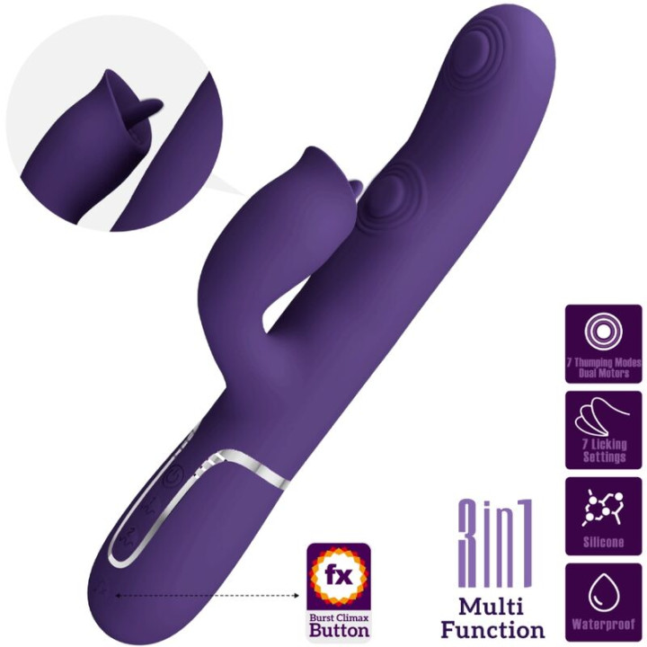 Bonito Amor - Vibrador de Coelho Com Lambida Roxo