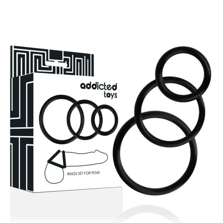 Addicted Toys - Set di Anelli Per Pene Nero